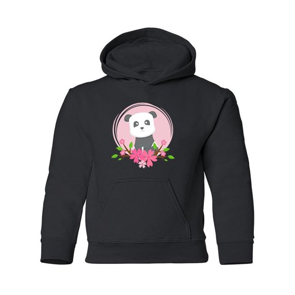 A Panda With Flowers Hoodie Juniors -Image by Shutterstock,  Small