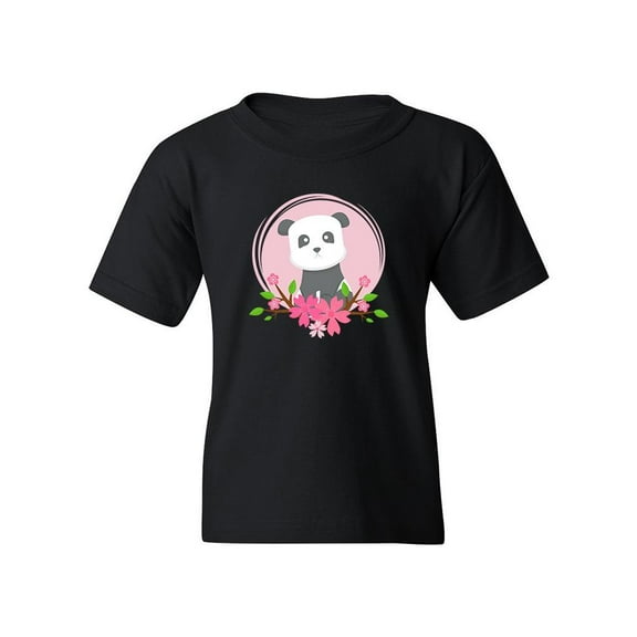 A Panda With Flowers T-Shirt Juniors -Image by Shutterstock, Large