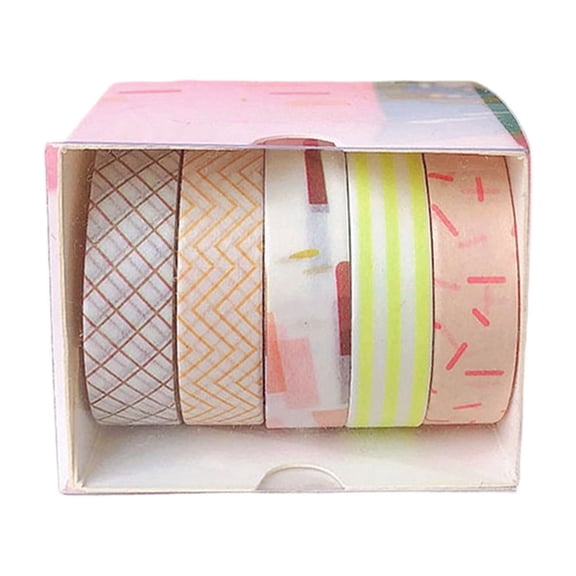 A Paper 5 Piece Decorative Washi Tape Set For Scrapbooking Journaling And Planner Stationery
