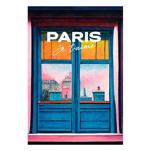 A Paris Window Print Wall Art, Modern Wall Decor For Living Room Bedroom, 8x12 UNFRAMED