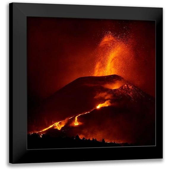 A. Parra, Jose 15x15 Black Modern Framed Museum Art Print Titled - La Palma Volcano Eruption