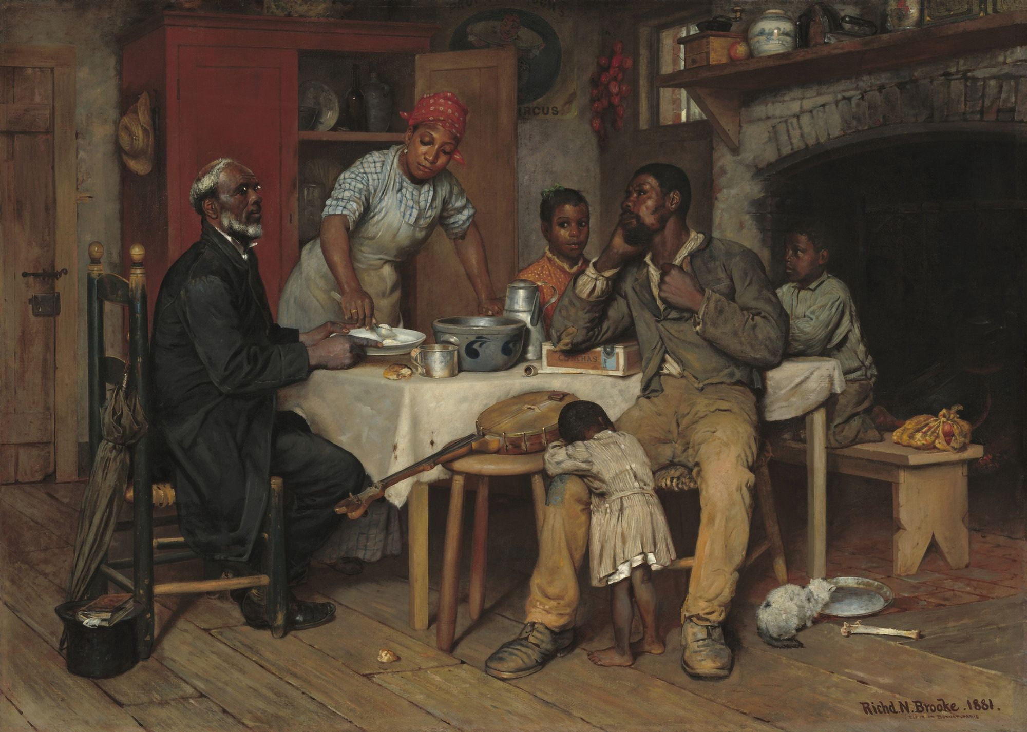 A Pastoral Visit Canvas Art -  (36 x 24)