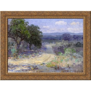 A Path Through the Texas Hill Country 24x20 Gold Ornate Wood Framed Canvas Art by Onderdonk, Robert Julian
