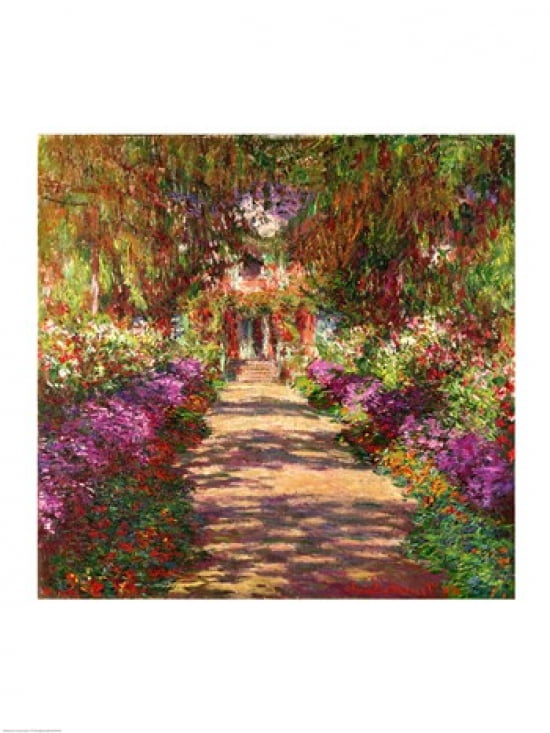 A Pathway in Monets Garden Giverny 1902 Canvas Art - Claude Monet (18 x 24)