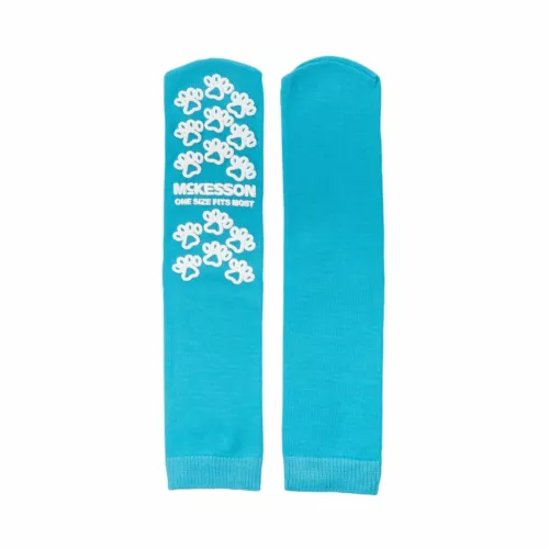 CUTYMART A Paw Prints Unisex Slipper Socks One Size Blue - 1 Pair
