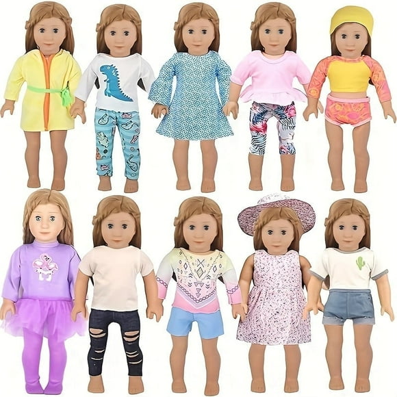 A Pckage American 18 Inch American Girl Doll Clothes Set Dress Cute Pajamas, robes, bathing suits, party dresses,out fit For Girl Dolls Gift