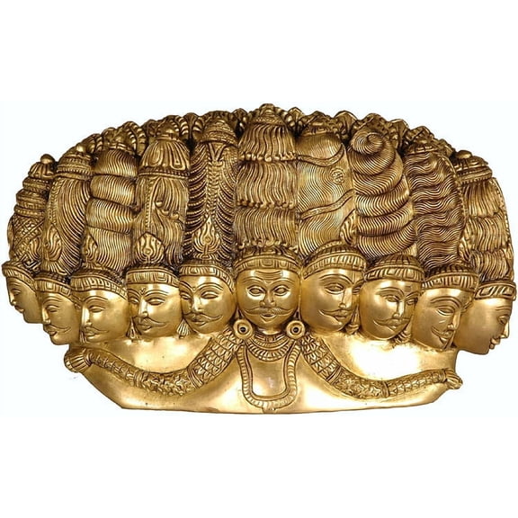 10" Handmade Brass Ravana Demon King Statue Ramayana Decor