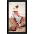 thumbnail image 1 of A Pensive Moment 24x40 Large Black Ornate Wood Framed Canvas Art by Eugene de Blaas, 1 of 2