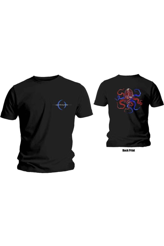 A Perfect Circle Unisex T-Shirt Octoheart (Back Print) (X-Large)