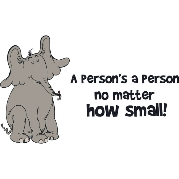 A Person's A Person No Matter How Small - Life Motivational / Inspirational Quotes Wall Decals Stickers for Boys/Girls Home Room Bedroom Murals Decals Wall Art Vinyl Decoration Size (20x40 inch)