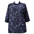 thumbnail image 1 of A Personal Touch Women's Plus Size 3/4 Sleeve Button-Front Tunic - Grey Rachael - 6x, 1 of 3