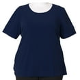 thumbnail image 1 of A Personal Touch Women's Plus Size Knit Top - Navy - 4X, 1 of 3