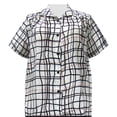 thumbnail image 1 of A Personal Touch Women's Plus Size Short Sleeve Button-Front Print Blouse with Shirring White Windowpane - 0X, 1 of 3
