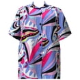 thumbnail image 1 of A Personal Touch Women's Plus Size Short Sleeve Button-Front Tunic - Blue Pucci - 2x, 1 of 3