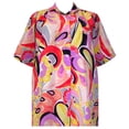 thumbnail image 1 of A Personal Touch Women's Plus Size Short Sleeve Button-Front Tunic - Melon Abstract - 7x, 1 of 3