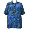 thumbnail image 1 of A Personal Touch Women's Plus Size Short Sleeve Button-Front Tunic with Pleats - Blue Fillmore - 6x, 1 of 3