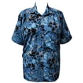 thumbnail image 1 of A Personal Touch Women's Plus Size Short Sleeve Button-Front Tunic with Pleats - Teal Solange - 5x, 1 of 3