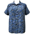thumbnail image 1 of A Personal Touch Women's Plus Size Short Sleeve Button-Front Tunic with Shirring - Blue Rachael - 5x, 1 of 3