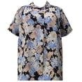 thumbnail image 1 of A Personal Touch Women's Plus Size Short Sleeve Button-Front Tunic with Shirring - Pastel Bloom - 7x, 1 of 3
