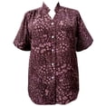 thumbnail image 1 of A Personal Touch Women's Plus Size Short Sleeve Mandarin Collar V-Neck Tunic - Mauve Audra - 3X, 1 of 3