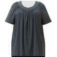thumbnail image 1 of A Personal Touch Women's Plus Size V-Neck Pullover Top Charcoal Grey - 7X, 1 of 3