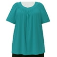 thumbnail image 1 of A Personal Touch Women's Plus Size V-Neck Pullover Top Jade -3X, 1 of 2