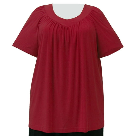 A Personal Touch Women's Plus Size V-Neck Pullover Top Red - 5X