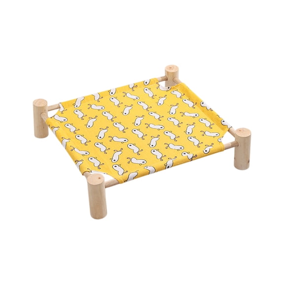 A Pet Camp Bed Summer Wood Frame Removable Washable Fabric Cat Dog Bed Elevated Cooling Mat For Indoor Outdoor Use Style A