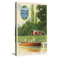 thumbnail image 1 of Art.com A Peugeot by a Canal Stretched Canvas Print Wall Art, 16" x 24", 1 of 4