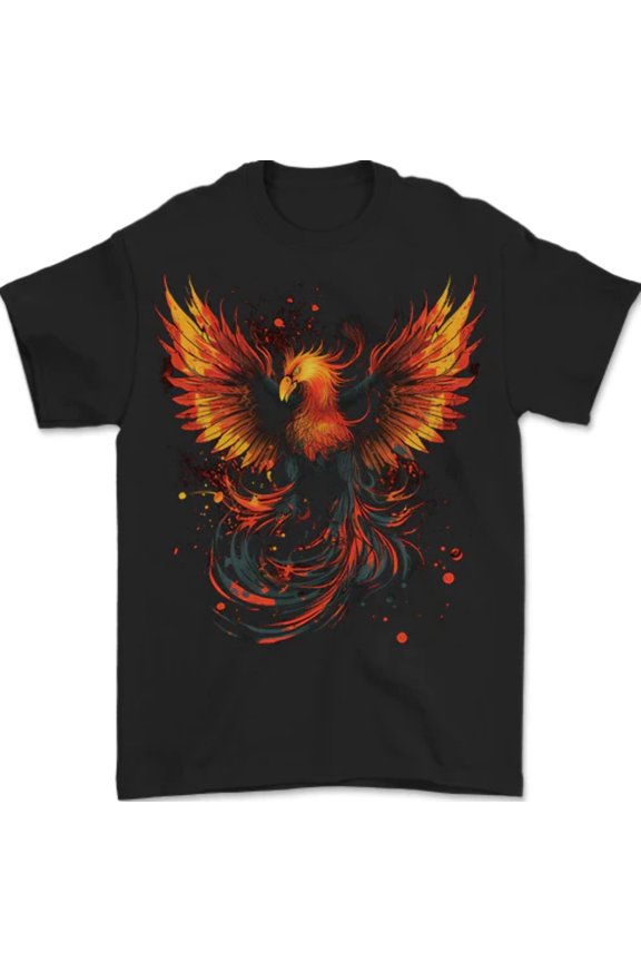 A Phoenix Rising From the Flames Fantasy Mens T-Shirt 100% Cotton
