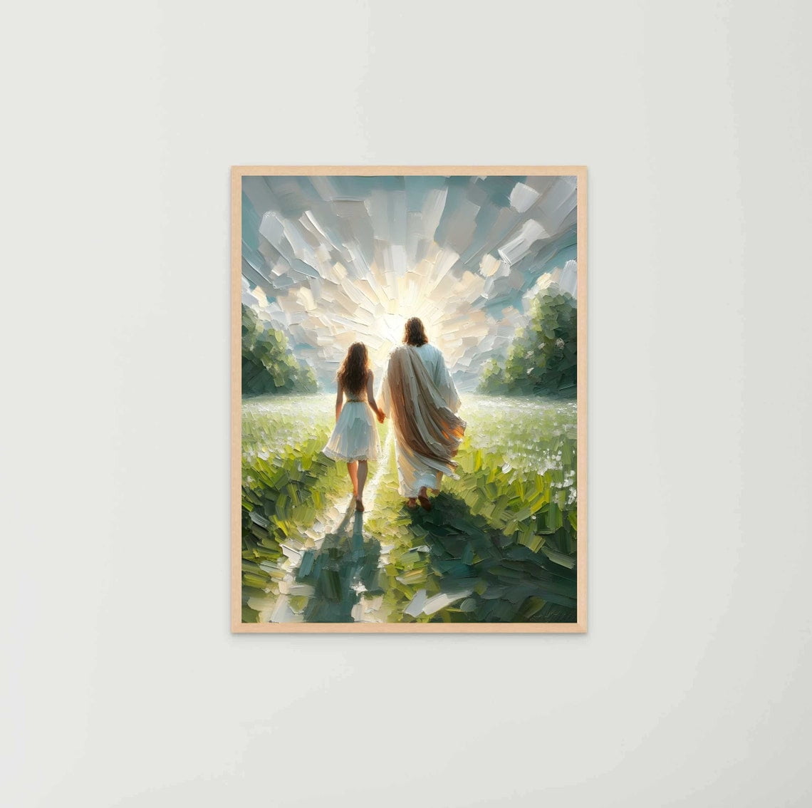 A Picturesque Walk Modern Christian Art Jesus Christ Woman Walking ...