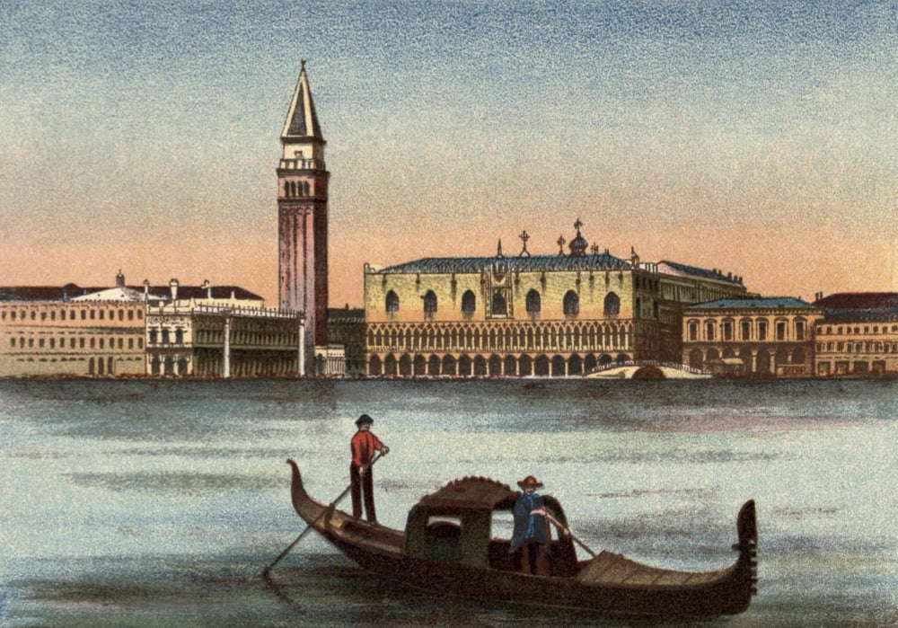 A Pilgrimage to Italy 1899 Venice from the Lagoon Canvas Art - Unknown (18 x 24)
