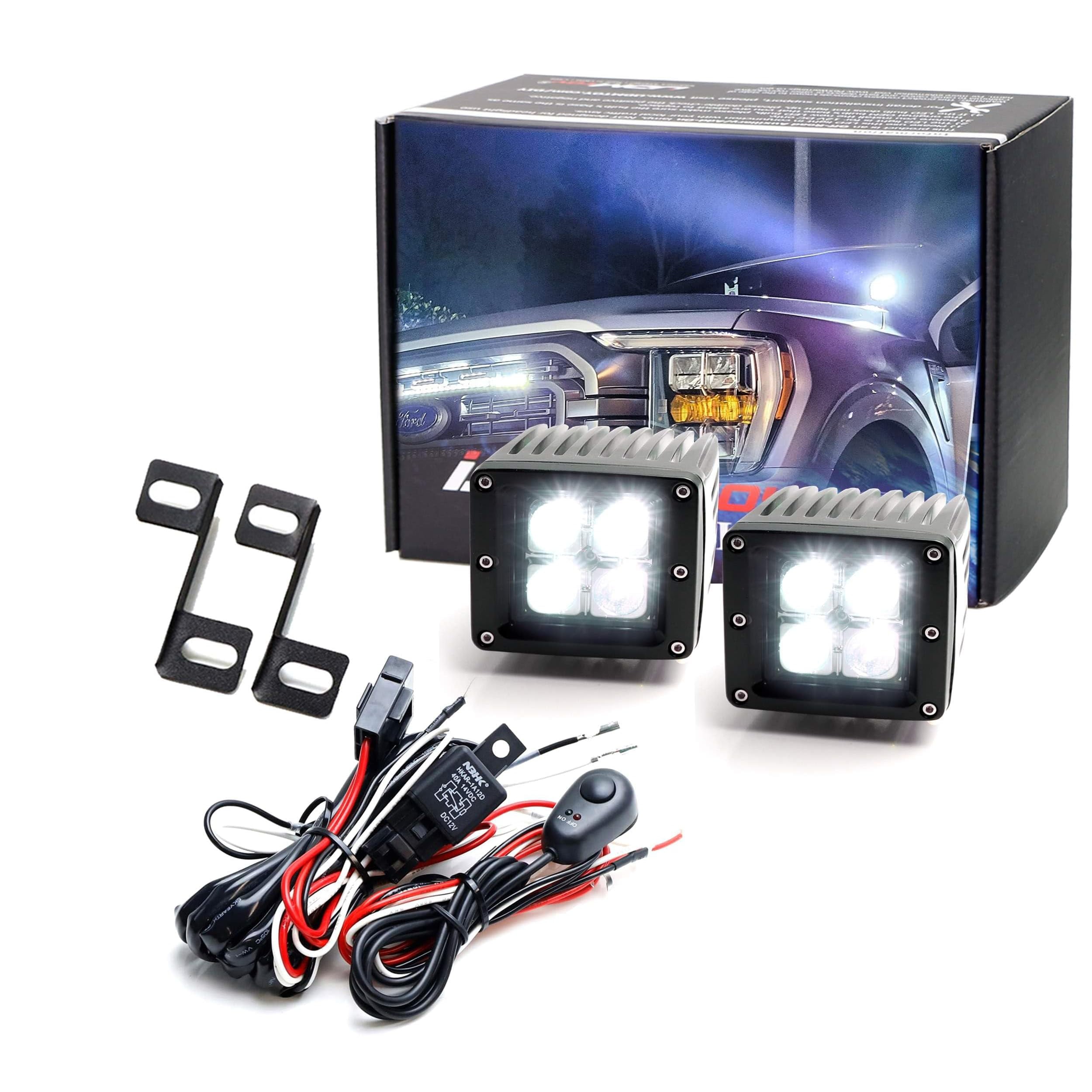 IJDMTOY AddOn Dual Pod Light Mounting Brackets For Truck Suv Hood Hinge Or Apillar Mount Led Pod Light System - View #5