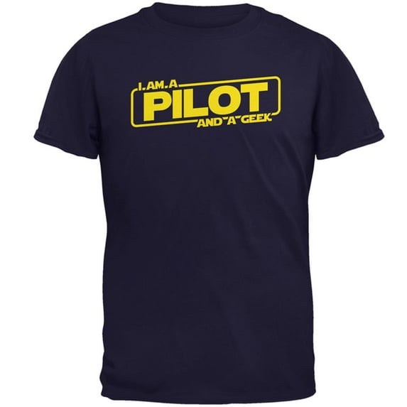 A Pilot and a Geek Mens T Shirt Navy X-LG