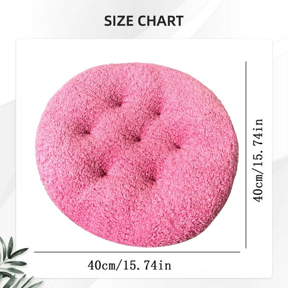 A Pink Fleece Cushion Round Chair Cushions Seat Cushion Stool Plush Seat Winter Warm Chair Covering for Dining Room Chair Floor Pillow Cushions