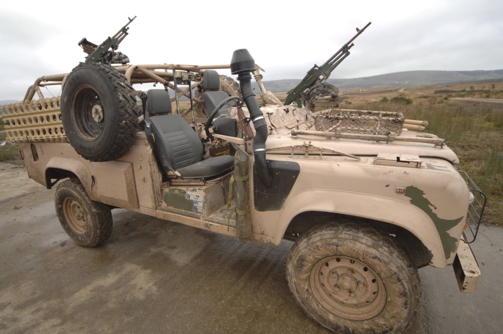 A Pink Panther Land Rover desert patrol vehicle Canvas Art - Andrew ChittockStocktrek Images (17 x 12)