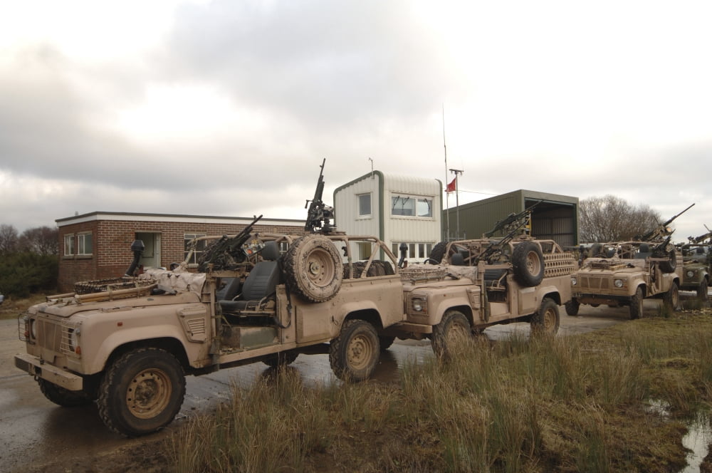 A Pink Panther Land Rover of the British Army Canvas Art - Andrew ChittockStocktrek Images (17 x 12)