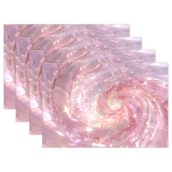 A Pink Spiral 12×18 inch Placemats Heat Resistant Washable Foldable Rectangular Placemats Set Decoration Indoor Outdoor for Kitchen Dining Table 4PCs