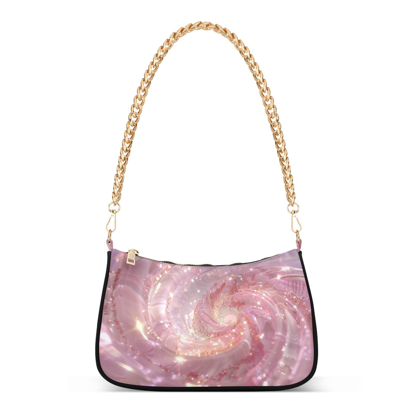 A Pink SpiralWomen Small Shoulder Bag Crossbody Tote Hobo Bags Purse Clutch Handbags with Chain Strap for Women