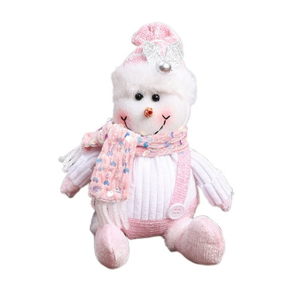 A Pink Themed Christmas Plush Doll, Santa Snowman Figure With Premium Fabric And Refined Details, Soft And Durable For Holiday Decor And Gifting