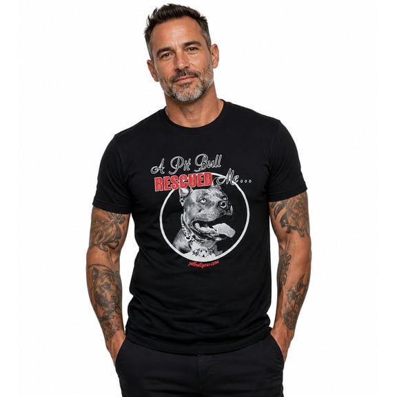 A Pit Bull Rescued Me Men's Tee Pitbull Gift, Accessories Pit Bull Dad (XL)