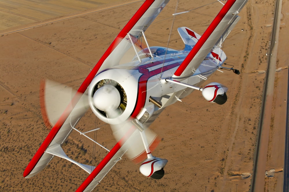 A Pitts Model 12 biplane in flight Canvas Art - Scott GermainStocktrek Images (34 x 23)