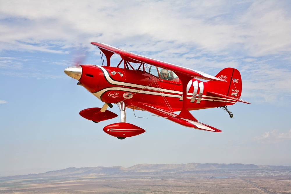 A Pitts Special S-2A aerobatic biplane in flight near Chandler Arizona Canvas Art - Scott GermainStocktrek Images (18 x 12)