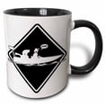 thumbnail image 1 of 3drose, a Placard Sign Image of a Stickman in His Drag Boat, Cruising on Water, 15oz Two-tone Black Mug, 1 of 6