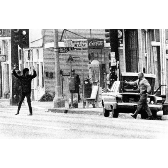 A Plainclothes Policemen Arrests An African American Leaving Los Angeles Black Panther Headquarters. Los Angeles Police Surrounded The Headquarters After They Tried To Serve A Search Warrant On The