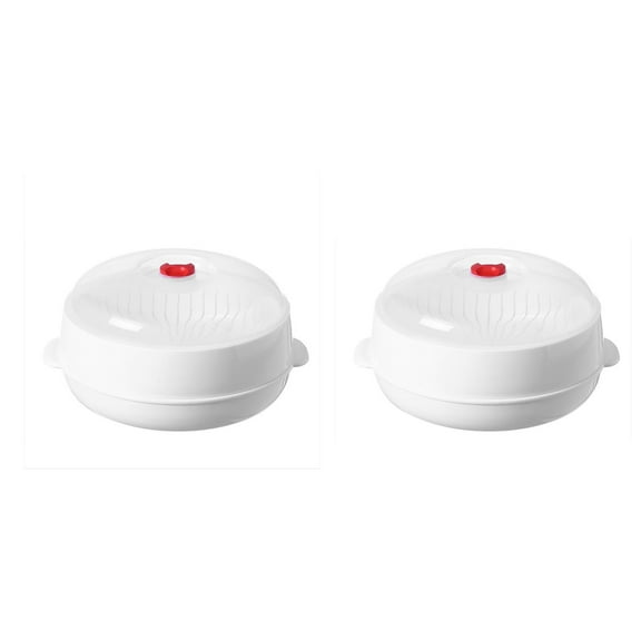 A Plastic Microwave Steamer Stackable Steamers Rack Kitchen Utensils For Healthy Cooking Food Steamer For Vegetables Dumplings 9.65X4.92 Inches