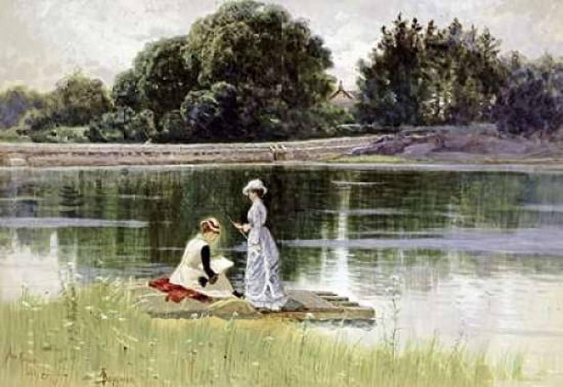 A Pleasant Afternoon Canvas Art - Alfred Thompson Bricher (12 x 18)
