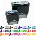 thumbnail image 1 of A Plus Good Work Teacher Student School Self-Inking Rubber Stamp Ink Stamper - Sky Blue Ink - Small 1-1/2 Inch, 1 of 7