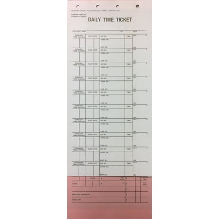 A Plus Mechanic's Daily Time Ticket AP-1508T-AB, 250 Quantity (V8)