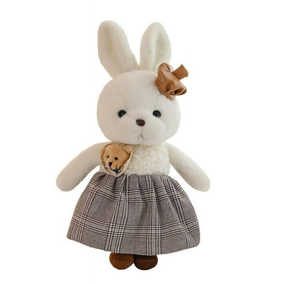 A Plush Couple Bunny Bear Doll Soft Stuffed Animal Toy For Valentine Day Anniversary Gift